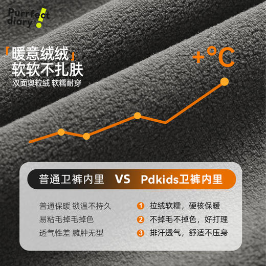 【不透风 小高密绒百搭神裤】儿童奥利绒加厚休闲裤 PDK2419 商品图4