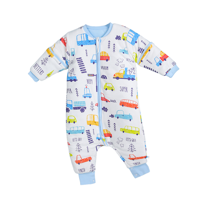 贝彤针织棉7A抗菌睡袋英格巴士夹棉款Cb2323蓝色90#/100#