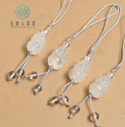 玉美人菲菲-白水晶手机挂件-貔貅挂件约17*13mm#56B8 商品图0