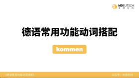 德语常用功能动词搭配第20讲 - kommen