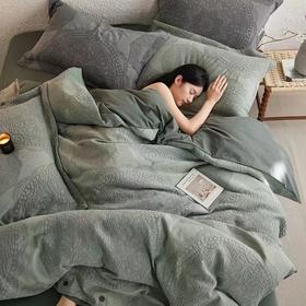 麻棉砂洗大提花四件套