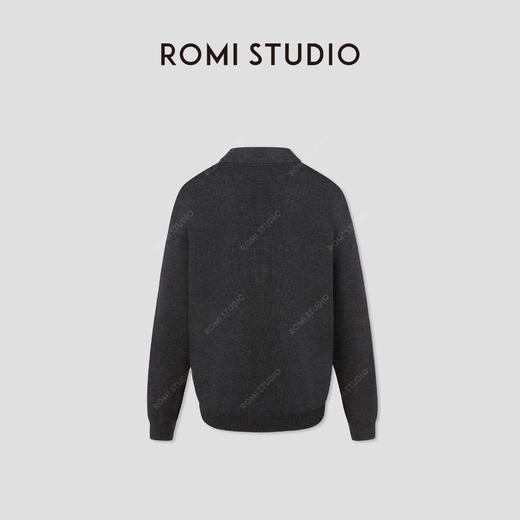 ROMI STUDIO“法式慵懒”高支绵羊毛混纺V领不规则开衫 RW24AS91204 商品图1