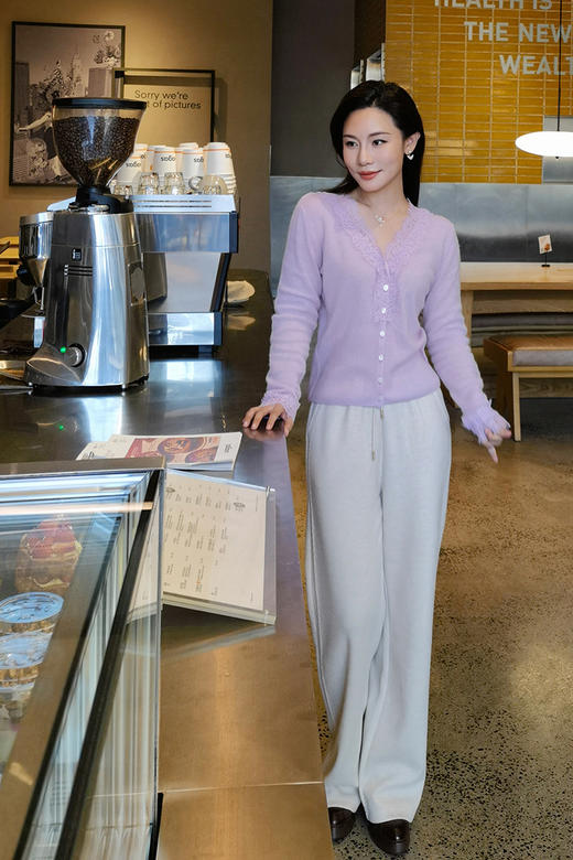 逸红颜 明月优选#心之所向的温柔🫧复古蕾丝拼山羊绒开衫 「云芙」 商品图8