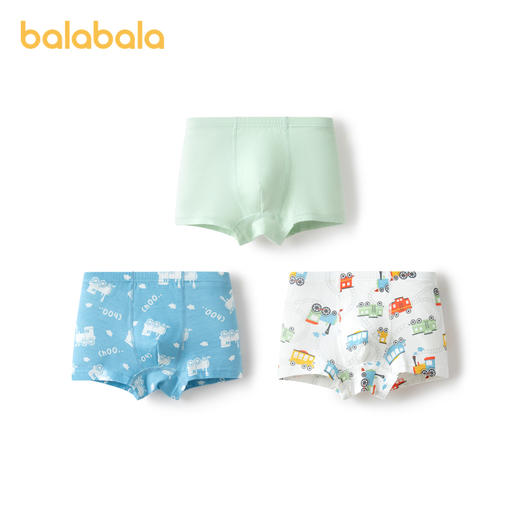 巴拉巴拉宝宝内裤棉a类儿童平角短裤男小童宝宝亲肤四角裤三条装 商品图4