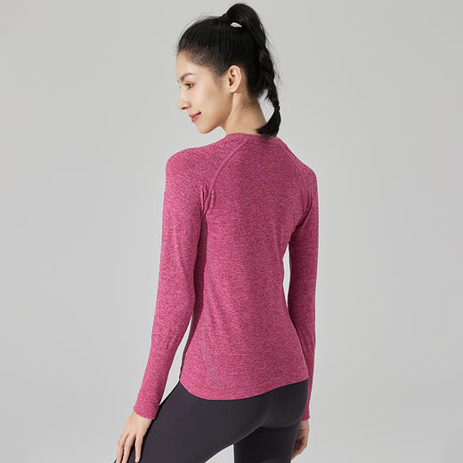 Leorrey/乐拉无缝时尚透气显瘦瑜伽户外跑步高弹运动长袖T恤 商品图6