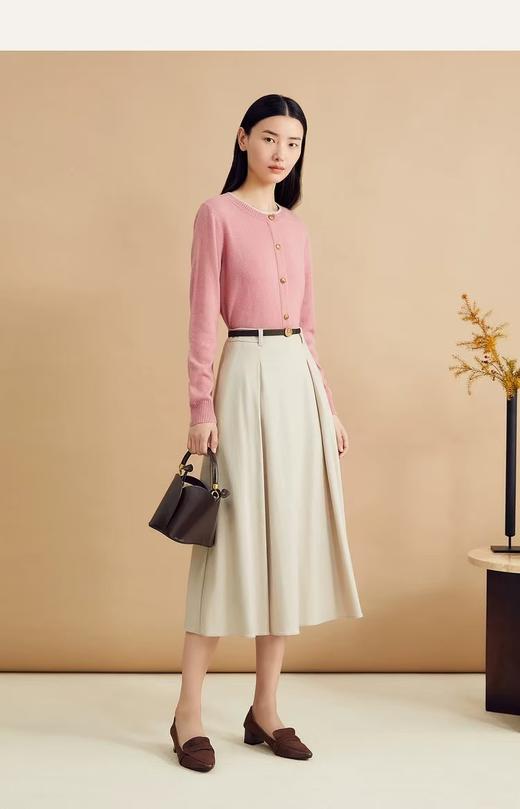 音儿2024新款法式小香风撞色圆领美丽诺羊毛针织衫 商品图1