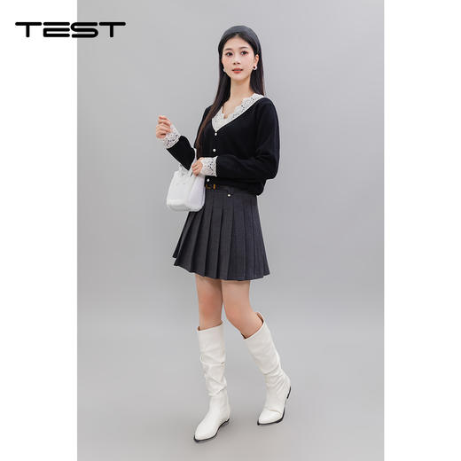 冬上新时尚气质清新优雅百褶摆裙3244048 商品图0