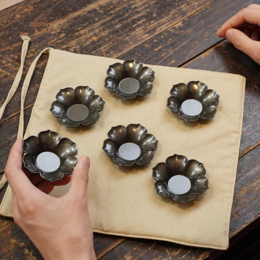 小空谷杯托/水墨玉蝶/六瓣莲花 复古合金材质茶杯托茶杯垫隔热垫 商品图1