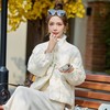2024新款冬装新中式刺绣盘扣羽绒服白鸭绒拼水貂毛YJLY6836 商品缩略图2