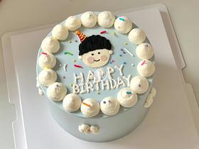 『快乐小男生』手绘生日蛋糕