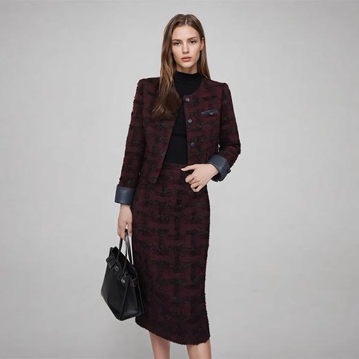 IWY/秋冬女复古外套名媛气质高级感小香套装时尚洋气圆领半身裙两件套CS2160 商品图2