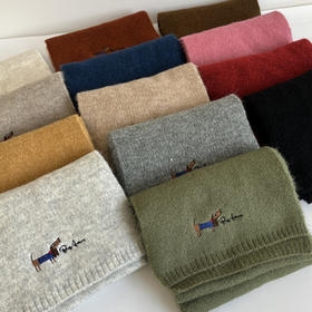 鹿鹿推荐 • 超暖和！秋冬仿羊绒小狗刺绣针织纯色围巾