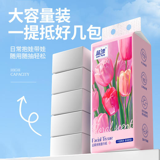 「19.9到手5提！单提1000张」蓝漂1000张大包悬挂式郁金香抽纸巾 实惠亲肤面巾纸居家日用卫生纸厨房用品 商品图1