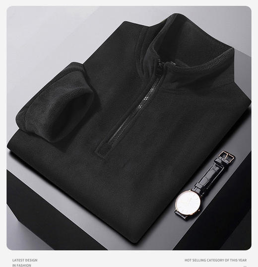 【美式复古双面奥粒绒半拉链立领卫衣E48-23612 】✨加绒加厚😌超软糯巨柔软❗怕冷星人的救星‼👍北方穿正合适，秋冬内搭也好看  商品图4