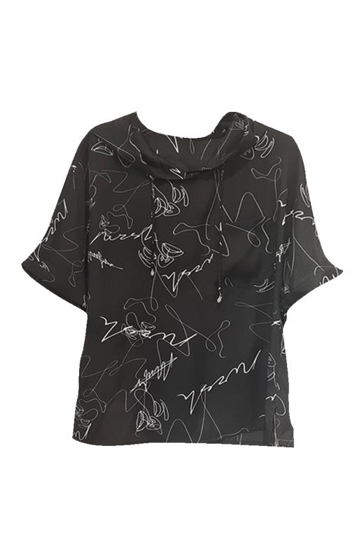 VIVIAN LIU薇薇安刘R2433005夏女装新款时尚宽松印花真丝衬衫 商品图5