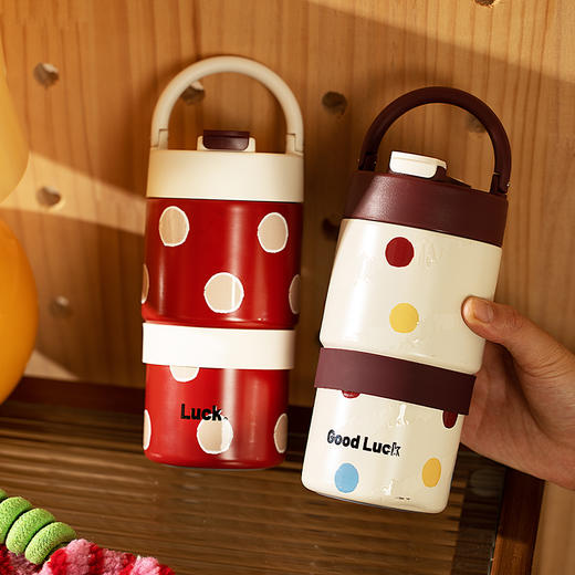 摩登主妇提手保温杯吸管杯学生上学专用杯子2024女新款高颜值水杯 商品图0