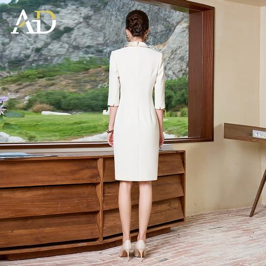 AD正式场合连衣裙高端奢华大牌西装裙子收腰显瘦气质女神范开叉裙 商品图4