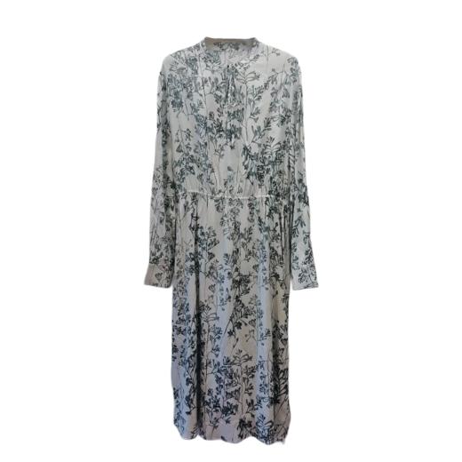 VIVIAN LIU TD2444106初秋女装新款圆领水墨叶影系带长袖连衣裙 商品图4