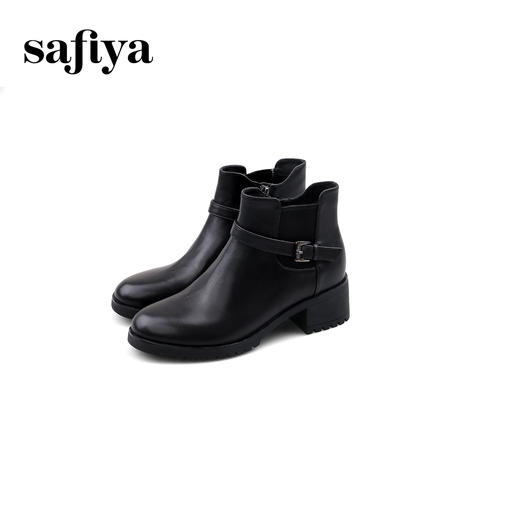 Safiya/索菲娅2024冬季休闲圆头粗跟时尚百搭烟筒靴 SF44116031 商品图1