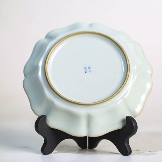 源具造器天青汝瓷葵口壶承 商品图1