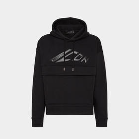 DSQUARED2 男士徽标压花棉质连帽卫衣 黑色 S79GU0129 D25007 900