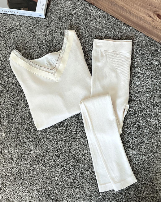 现货 THS 12.2-无 max家 女士 羊毛法式蕾丝保暖套装 4色 BP215 商品图6