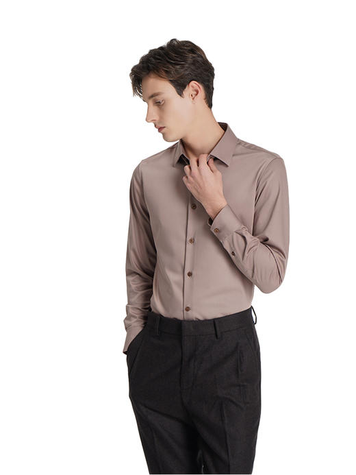 callisto咖啡色莫代尔衬衫 商品图3