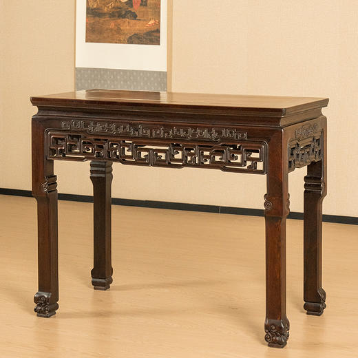 二十世纪 红木透雕拐子纹半桌 商品图1