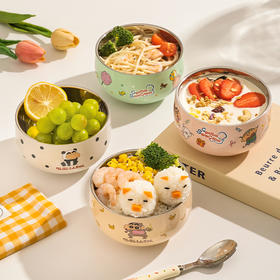 摩登主妇&蜡笔小新儿童饭碗不锈钢辅食碗吃饭专用餐具宝宝碗
