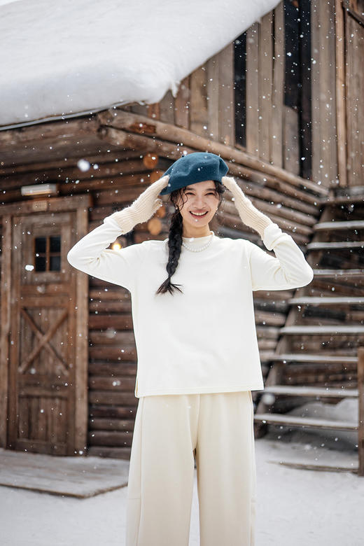 绽放862朵/云感打底衫秋冬女2024自发热保暖针织圆领长袖T恤小衫 商品图5