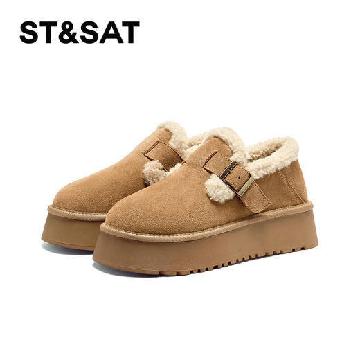 星期六圆头百搭舒适厚底加绒雪地棉鞋SS3411A1PZ 商品图8