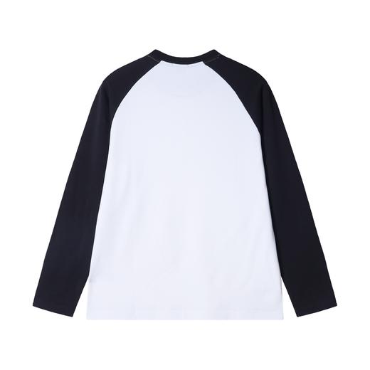 T1862秋季新款时尚个性黑白撞色圆领套头长袖T恤百搭休闲宽松上衣 商品图4