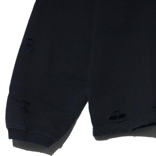 H135秋冬新款破洞拉链拼接卫衣男女秋季休闲宽松时尚长袖百搭上衣 商品图3