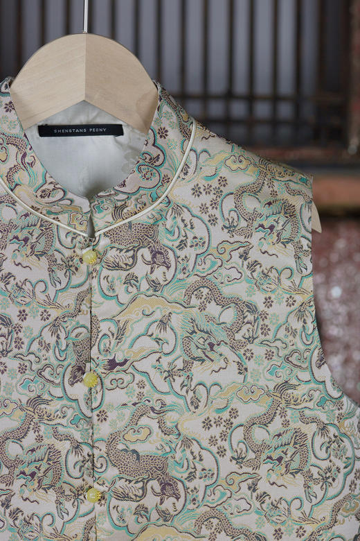 盛唐牡丹|儿童系列|Kids 牛首龙纹对襟马甲 商品图7