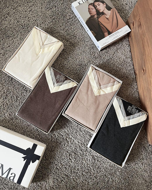 现货 THS 12.2-无 max家 女士 羊毛法式蕾丝保暖套装 4色 BP215 商品图2