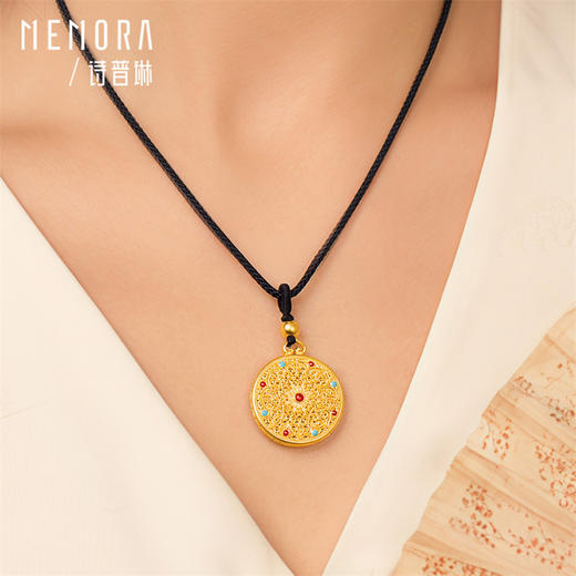 黄金吊坠古法金中国风足金挂坠女士礼物【按克计价黄金1】MEMORA诗普琳GPE05801（线上专供） 商品图3