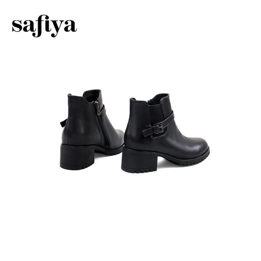 Safiya/索菲娅2024冬季休闲圆头粗跟时尚百搭烟筒靴 SF44116031 商品图3