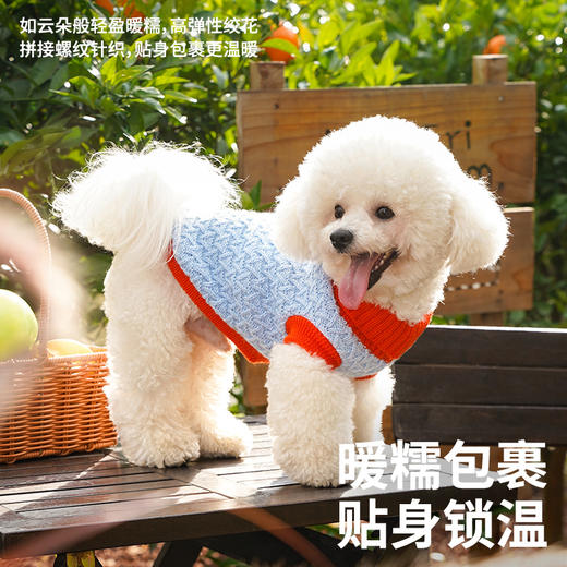 zeze撞色绞花宠物针织衫-B 商品图1