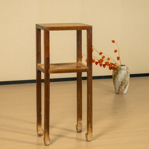 清 黄花梨马蹄腿四面平带屉方香几 商品图0