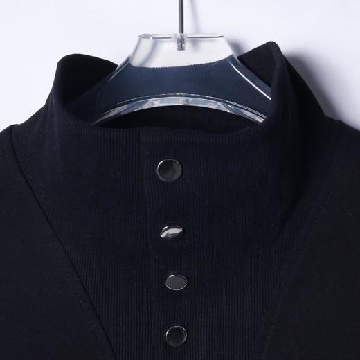 WY833秋冬季新款时尚个性美式纯色按扣立领套头卫衣百搭宽松休闲上衣 商品图1