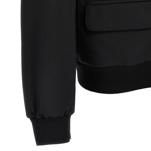 DSQUARED2 男士枫叶徽标贴花羊毛外套 黑色 S74AM1517 S40320 900 商品图3