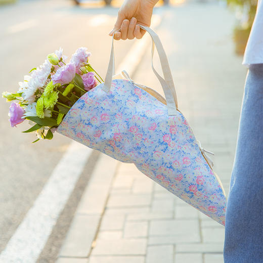 印象双色花篮干花提篮布艺花袋三色棉质粗布手提篮单件挎包高级感 商品图1