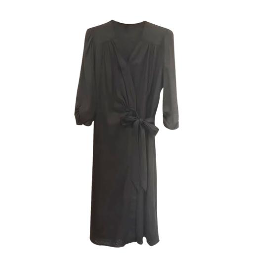 VIVIAN LIU R2424103春女装新款V领侧腰系带长袖收腰连衣裙 商品图4