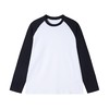 T1862秋季新款时尚个性黑白撞色圆领套头长袖T恤百搭休闲宽松上衣 商品缩略图0