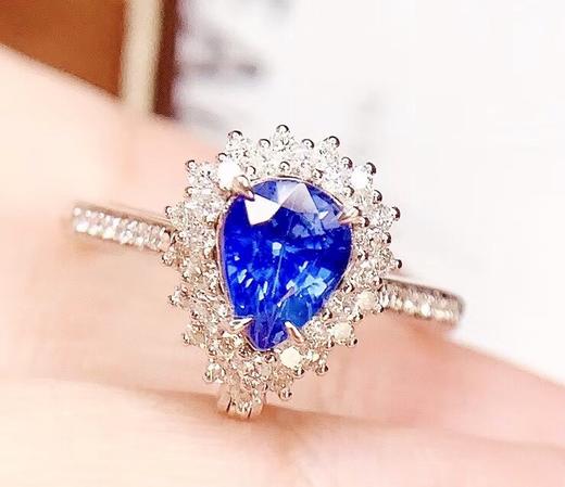 1.38ct刻面蓝宝石戒指吊坠 商品图1