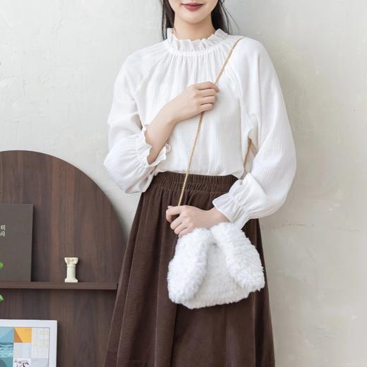 苏苏姐家棉尾球抽绳兔子包手工diy编织钩针毛线团包包自制材料包 商品图1