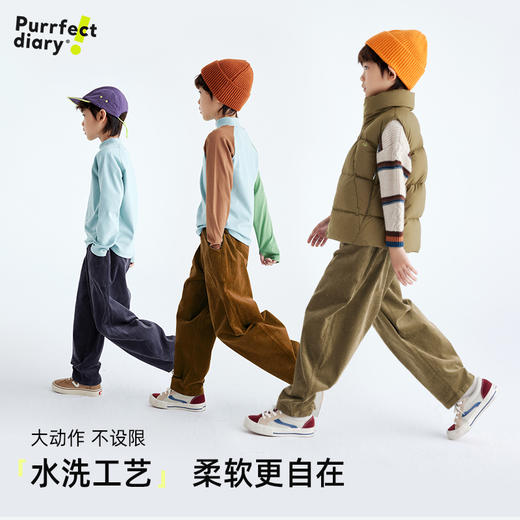 【不发硬的机能灯芯绒】儿童弧形灯芯绒萝卜裤 PDK2424 商品图2