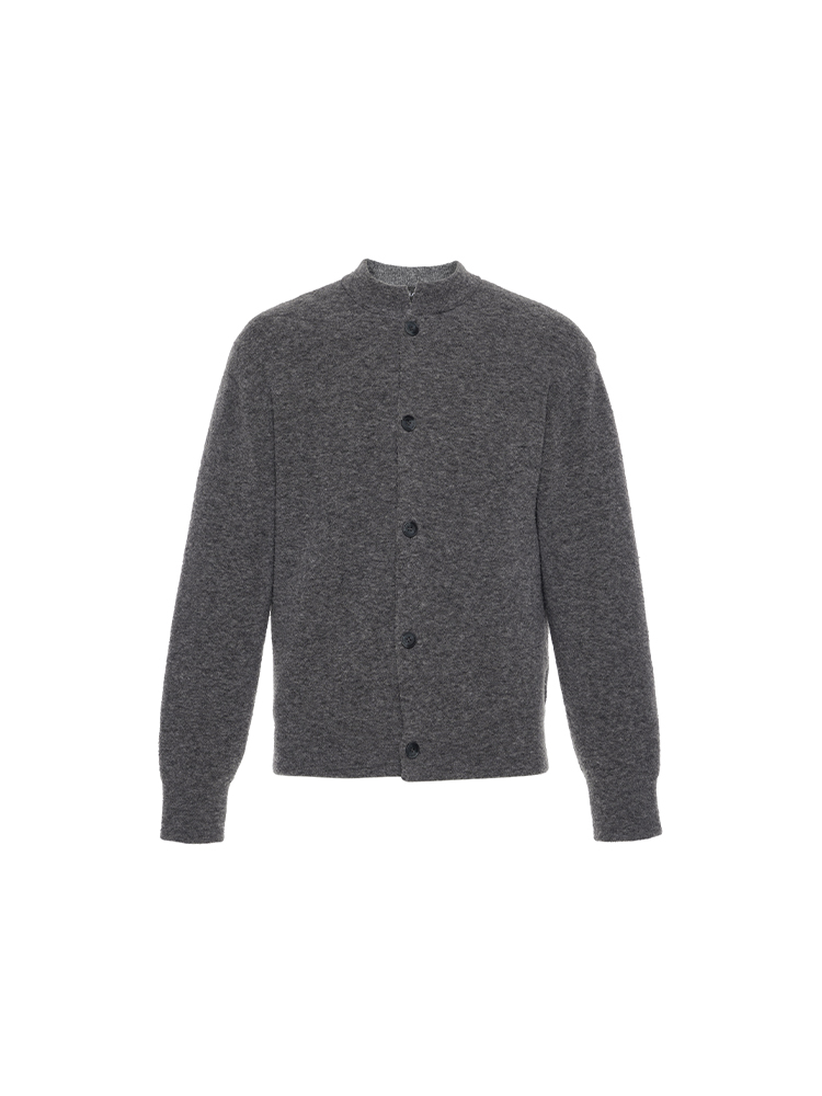 callisto“绒”系列灰色绵羊毛针织衫