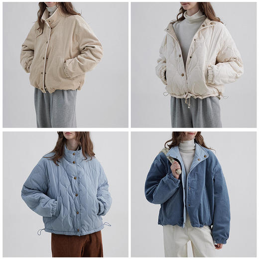 裁缝学苑AQ393正反两穿灯芯绒葫芦绗缝立领棉服外套纸样女装短款上衣版型 商品图10