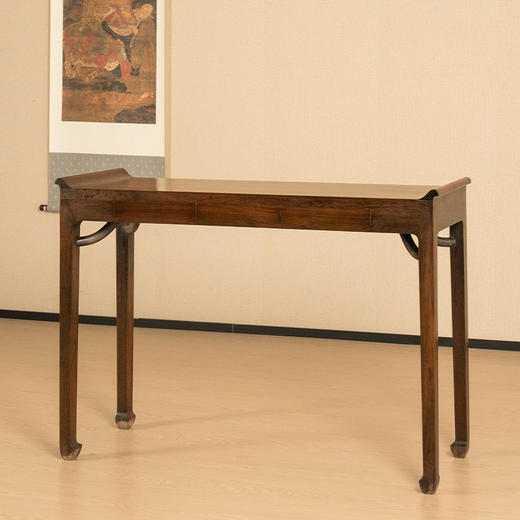 清 红木带屉霸王枨四面平翘头案 商品图4